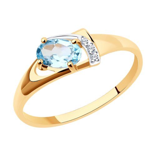 Сапфир каталог товаров Кольцо из золота с топазом, фианитом