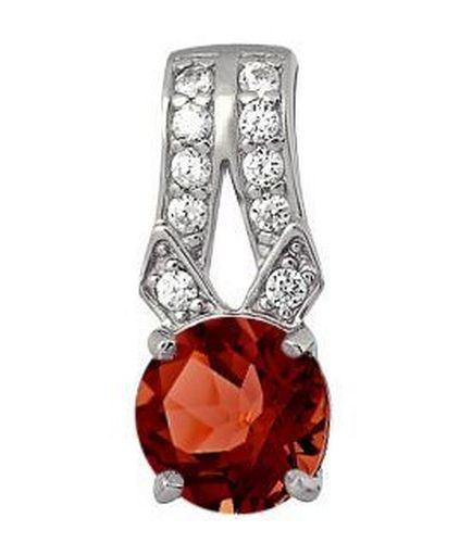 Сапфир каталог товаров Подвеска из серебра с фианитом, гранатом