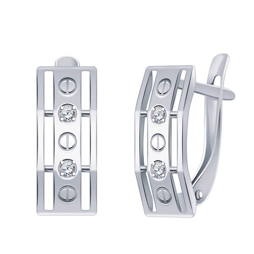 Сапфир каталог товаров Серьги из серебра с фианитом