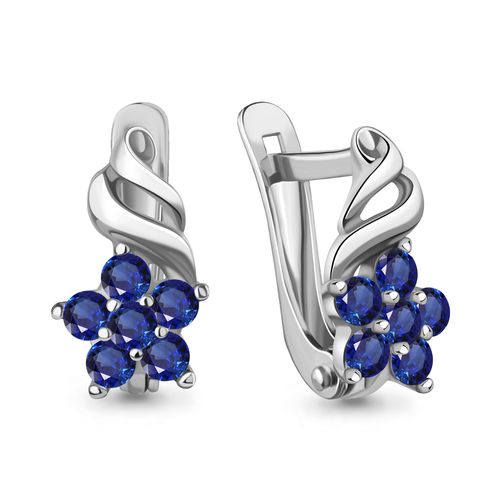 Сапфир каталог товаров Серьги из серебра с сапфиром