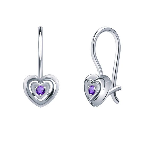 Сапфир каталог товаров Серьги детские из серебра с фианитом