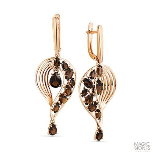 Сапфир каталог товаров Серьги из золота с раух-топазом