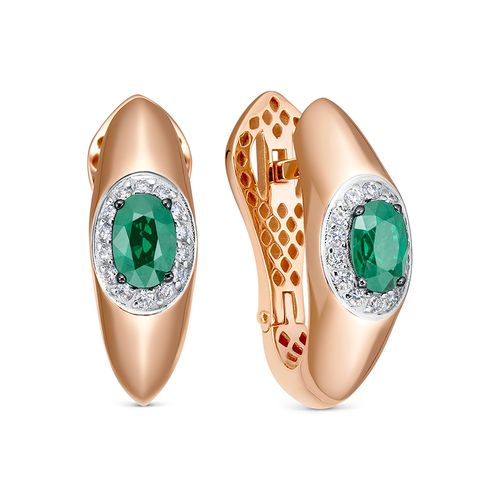 Сапфир каталог товаров Серьги из золота с бриллиантом, изумрудом