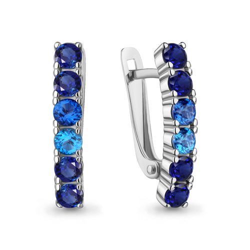 Сапфир каталог товаров Серьги из серебра с сапфиром, топазом