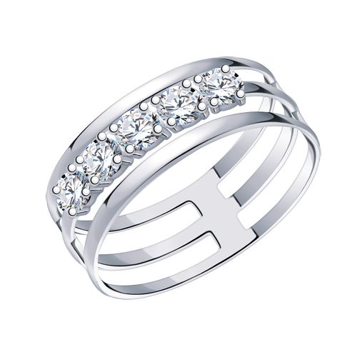 Сапфир каталог товаров Кольцо из серебра с фианитом