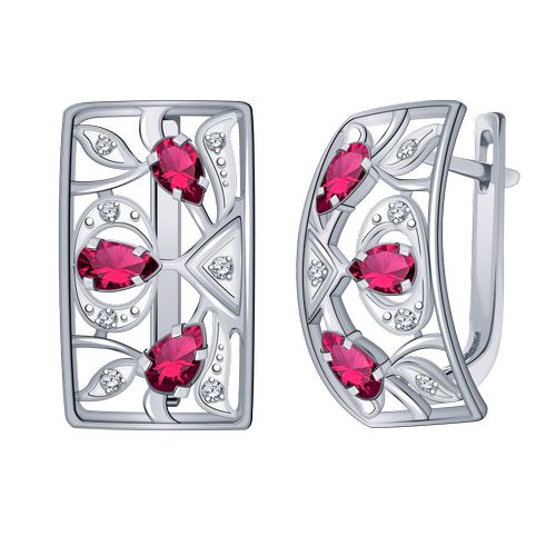 Сапфир каталог товаров Серьги из серебра с фианитом