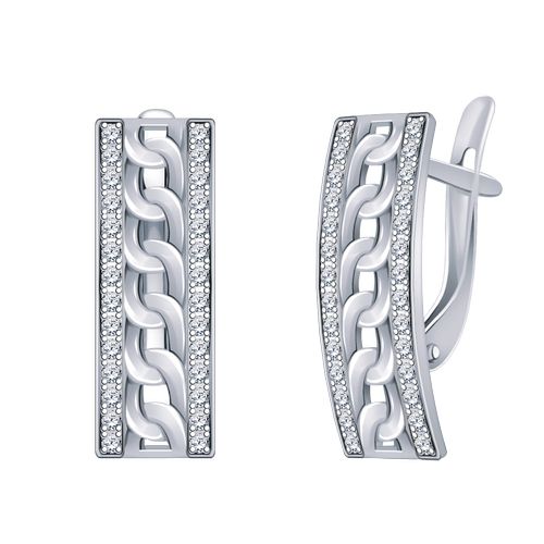 Сапфир каталог товаров Серьги из серебра с фианитом