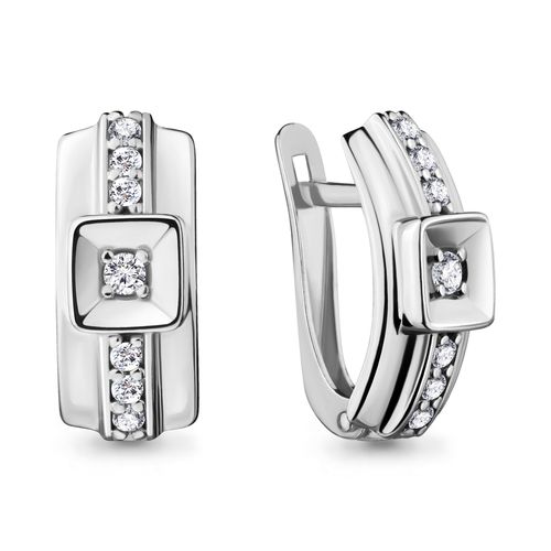 Сапфир каталог товаров Серьги из серебра с фианитом