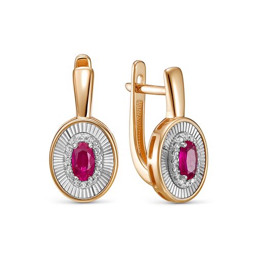 Сапфир каталог товаров Серьги из золота с рубином, бриллиантом