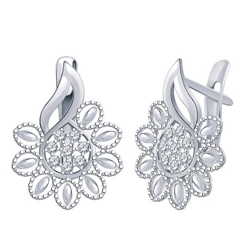 Сапфир каталог товаров Серьги из серебра с фианитом