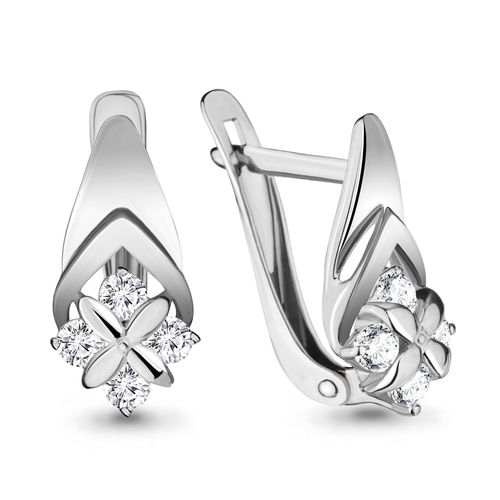 Сапфир каталог товаров Серьги из серебра с фианитом