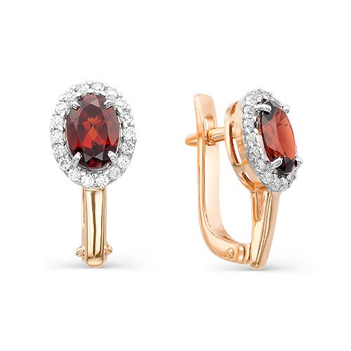 Сапфир каталог товаров Серьги из золота с фианитом, гранатом