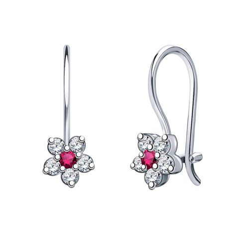 Сапфир каталог товаров Серьги детские из серебра с фианитом