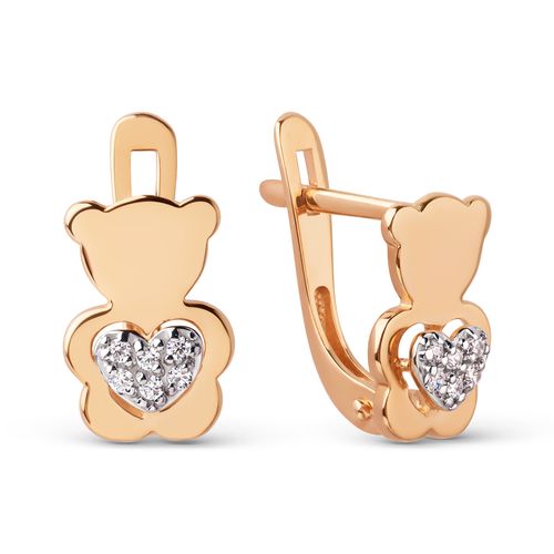 Сапфир каталог товаров Серьги детские из золота с фианитом