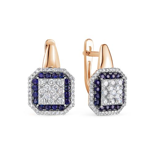 Сапфир каталог товаров Серьги из золота с бриллиантом, сапфиром