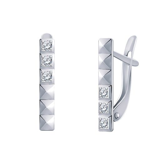 Сапфир каталог товаров Серьги из серебра с фианитом