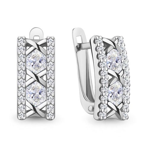 Сапфир каталог товаров Серьги из серебра с фианитом