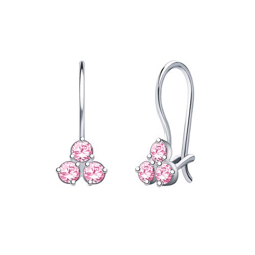 Сапфир каталог товаров Серьги детские из серебра с фианитом