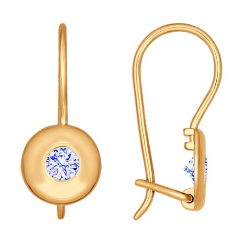 Сапфир каталог товаров Серьги детские из золота с фианитом