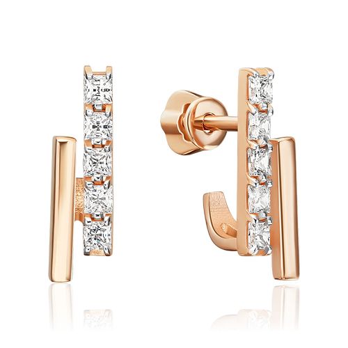 Сапфир каталог товаров Серьги гвоздики из золота с фианитом