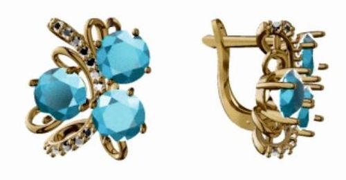 Сапфир каталог товаров Серьги из золота с фианитом, аметистом