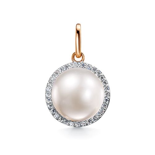 Сапфир каталог товаров Подвеска из золота с фианитом, жемчугом