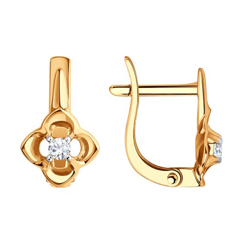 Сапфир каталог товаров Серьги детские из золота с фианитом