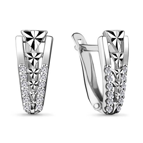 Сапфир каталог товаров Серьги из серебра с фианитом