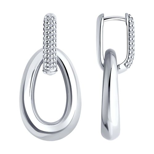 Сапфир каталог товаров Серьги из серебра с фианитом