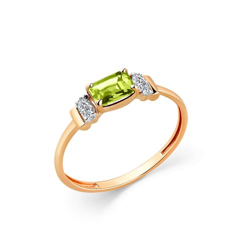 Сапфир каталог товаров Кольцо из золота с фианитом, хризолитом