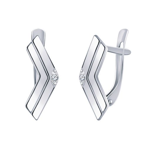 Сапфир каталог товаров Серьги из серебра с фианитом