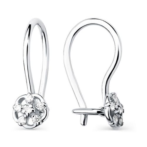 Сапфир каталог товаров Серьги детские из серебра с фианитом