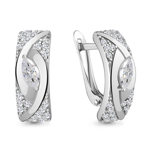 Сапфир каталог товаров Серьги из серебра с фианитом