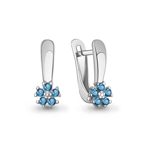 Сапфир каталог товаров Серьги детские из серебра с сапфиром