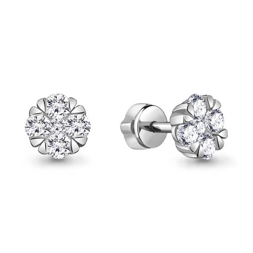 Сапфир каталог товаров Серьги гвоздики из серебра с фианитом