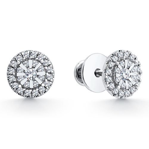 Сапфир каталог товаров Серьги гвоздики из белого золота с бриллиантом