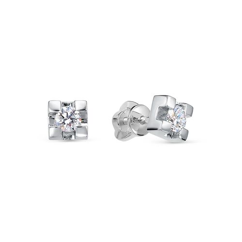 Сапфир каталог товаров Серьги гвоздики из белого золота с бриллиантом