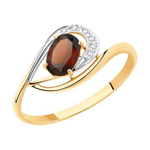 Сапфир каталог товаров Кольцо из золота с фианитом, гранатом