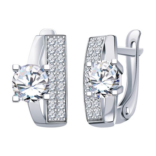 Сапфир каталог товаров Серьги из серебра с фианитом