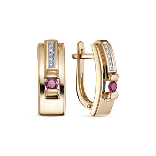 Сапфир каталог товаров Серьги из золота с бриллиантом, рубином