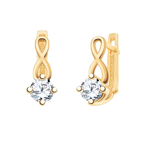 Сапфир каталог товаров Серьги детские из золота с фианитом