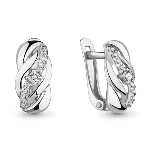 Сапфир каталог товаров Серьги из серебра с фианитом