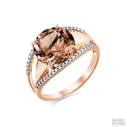 Сапфир каталог товаров Кольцо из золота с фианитом, раух-топазом