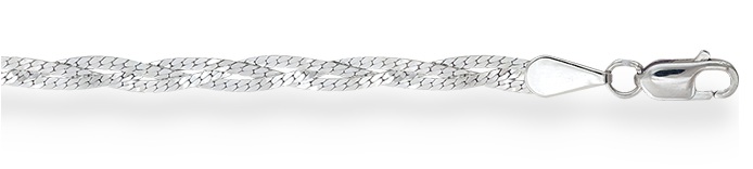 Сапфир каталог товаров Цепь косичка из 3-х цепочек с алмазной гранью женская из серебра