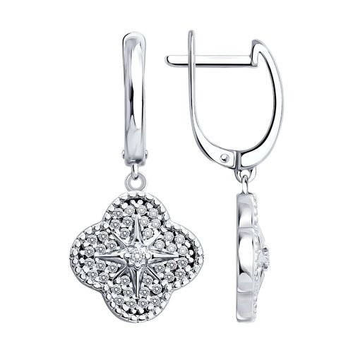 Сапфир каталог товаров Серьги из серебра с фианитом