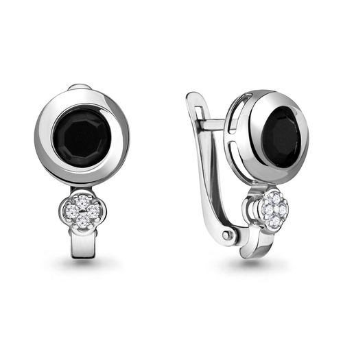 Сапфир каталог товаров Серьги из серебра с фианитом, стеклом