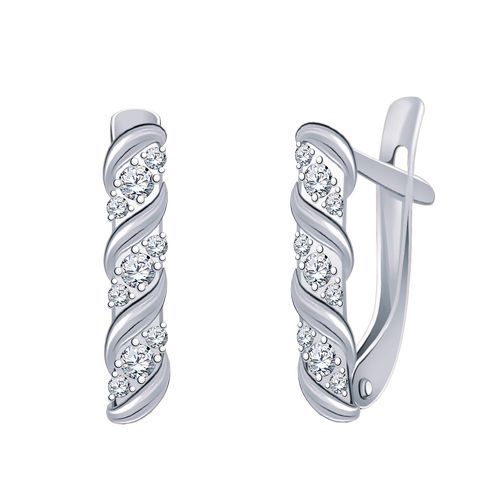 Сапфир каталог товаров Серьги из серебра с фианитом