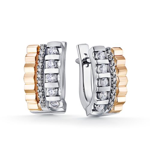 Сапфир каталог товаров Серьги из комбинированного золота с бриллиантом