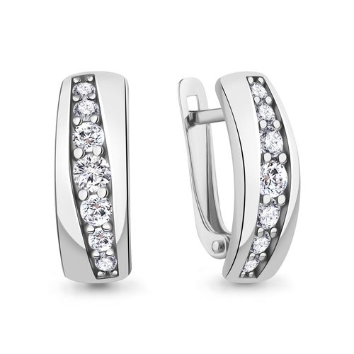 Сапфир каталог товаров Серьги из серебра с фианитом