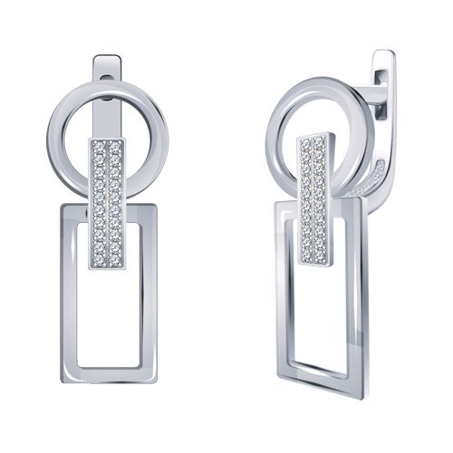 Сапфир каталог товаров Серьги из серебра с фианитом